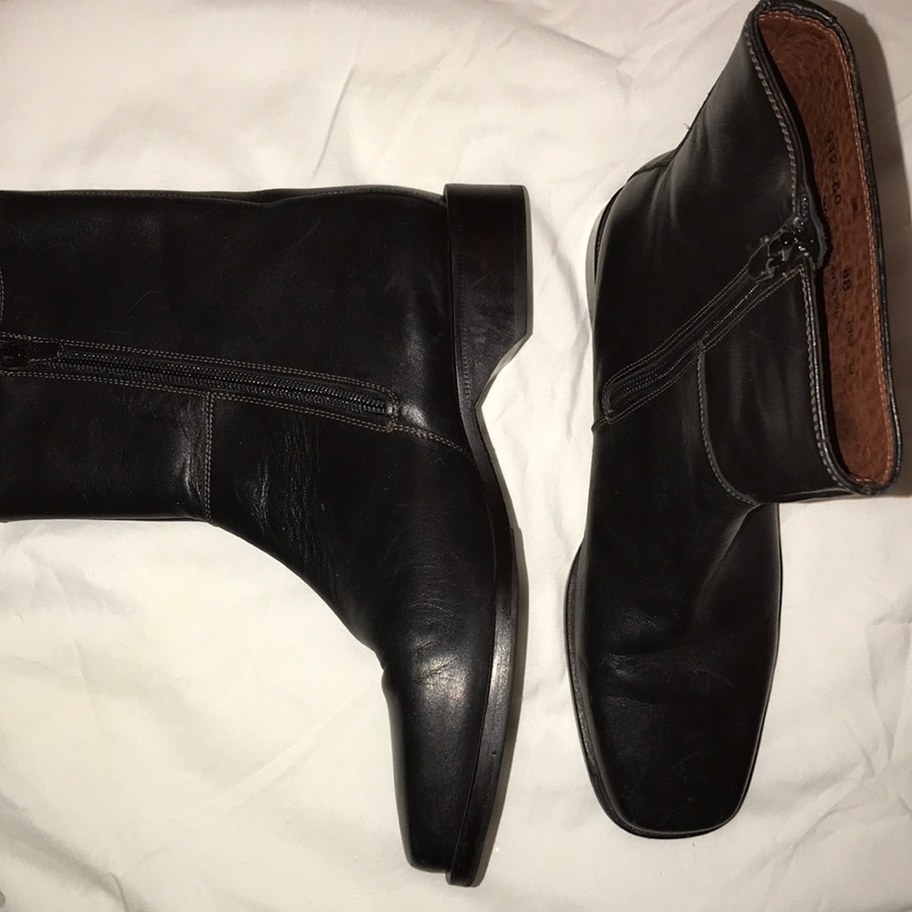 Dark Brown Leather Cole Haan Real Leather Boots